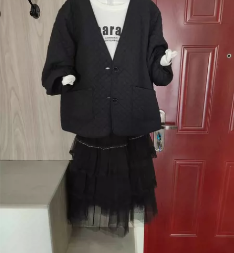 【黑色半身裙蛋糕裙】网纱半身裙黑色蕾丝纱裙...