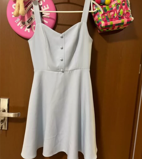 new look 浅蓝色公主风连衣裙 纯欲...