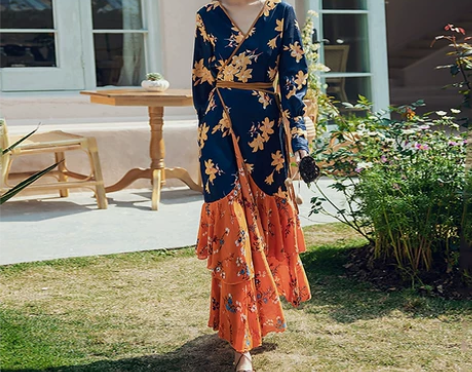 波西米亚连衣裙女长袖春秋显瘦民族风泰国风情...