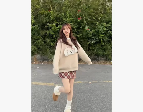 大sim小sim可爱修狗毛衣女秋冬新款宽松...