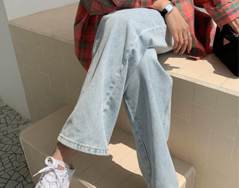 适合胯大腿粗的裤子女大码高腰牛仔长裤梨形身...