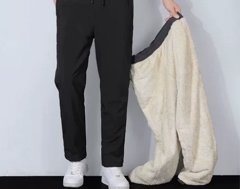 全新包邮 羊羔绒裤子男冬季加绒加厚雪地裤大...