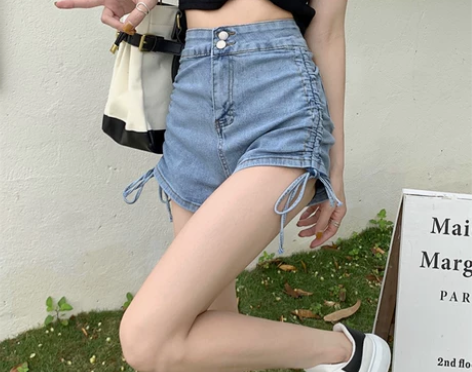 抽绳设计感辣妹包臀牛仔短裤女秋季韩版202...