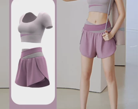 瑜伽服女2023夏季款专业训练晨跑步速干大...