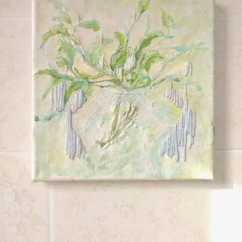 画作《空气星星?瓶》 冷色调刺绣小画适合挂...