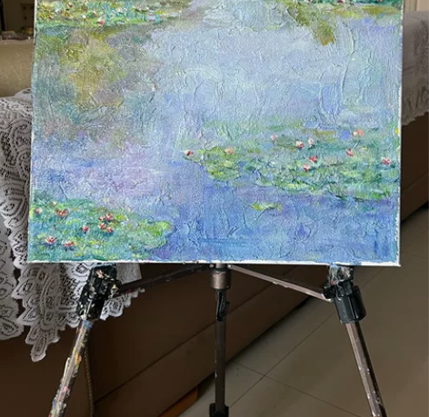 纯手工丙烯肌理装饰画，3cm厚亚麻画布无框...