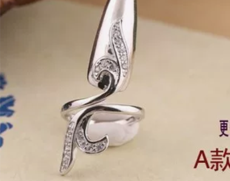 纯银原创韩版个性时尚手工开口女士中食指戒指...