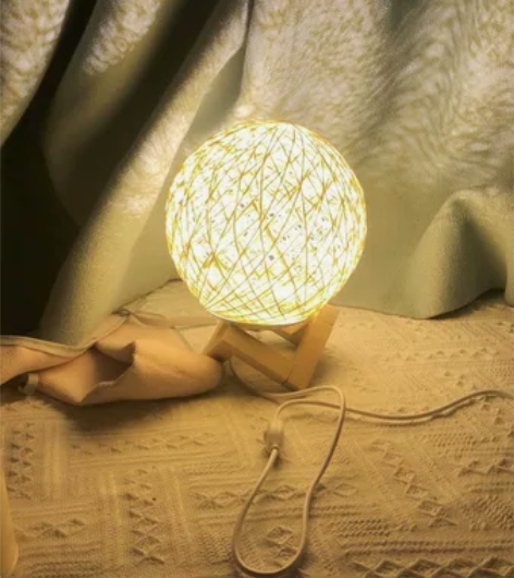 【低价处理】网红小夜灯藤球台灯ins卧室床...