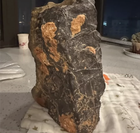 石头花盆纹理清晰  灵壁石 总尺寸高度20...