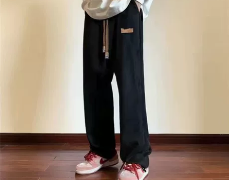 裤子男士春秋款ins高街潮牌直筒拖地裤宽松...