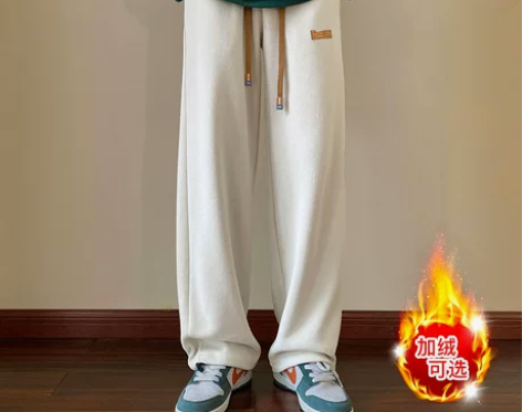 休闲直筒长裤子男生春秋款美式高街垂感显瘦潮...