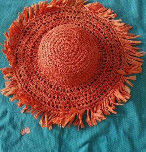 #大帽檐防晒帽 草帽遮阳帽沙滩帽全新的没带...