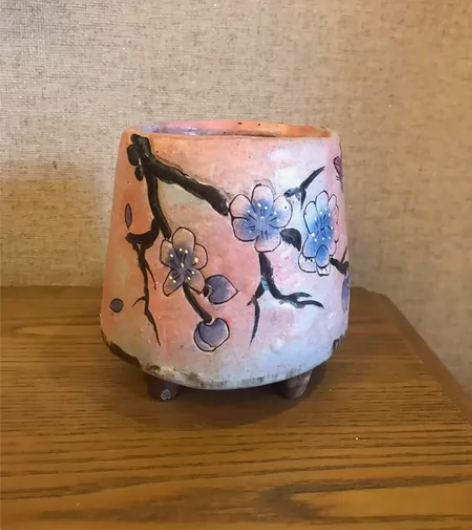 多肉韩盆。景德镇韩式纯手工立体捏花大口径粗...