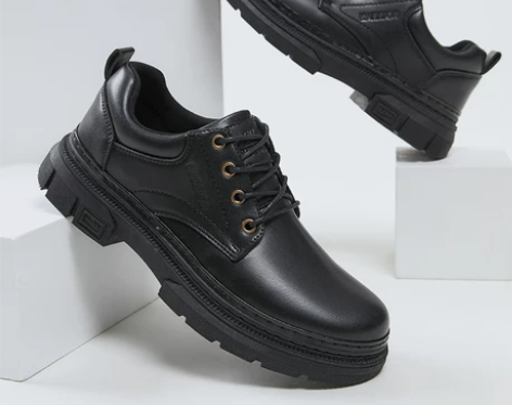 回力皮鞋男款秋冬新款黑色商务德比鞋子结婚新...