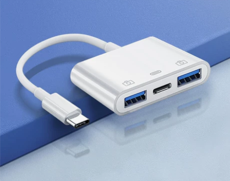 Typec转USB双口转换器充电手机OTG...