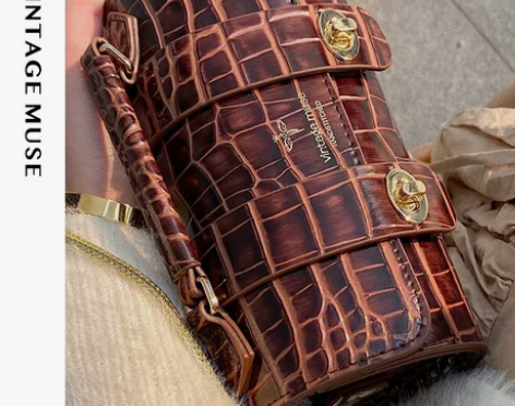 VintageMuse「小腰鼓」圆筒包女2...