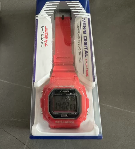 CASIO卡西欧 50米防水 红色小方块 ...