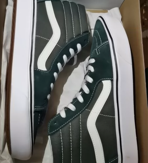 [42码]万斯vans高帮帆布鞋us9深绿...