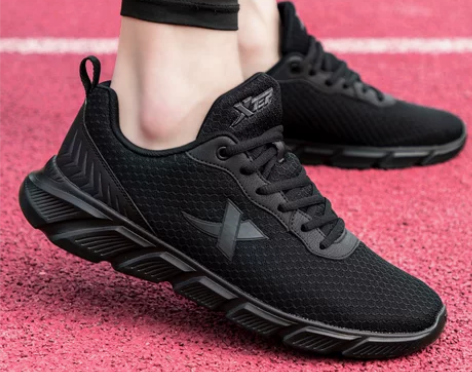 特步男鞋官方旗舰店运动鞋男款夏季新款黑色网...