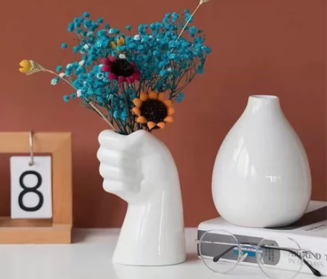 陶瓷花瓶北欧风简约现代创意家居摆件水养干插...