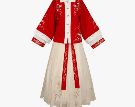 玉术汉服女原创一素末花明制方领半袖短衫对襟...