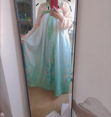 汉墨雨原创【白鹤】唐制复原汉服女一片式齐胸...