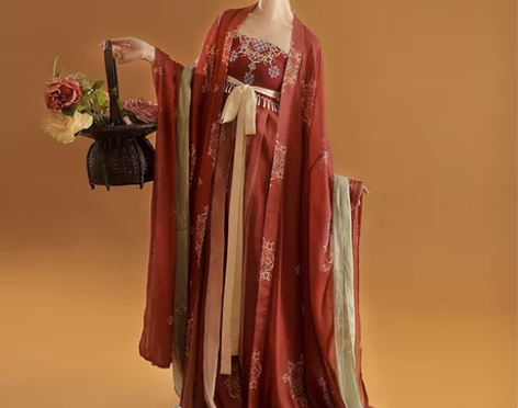 桔屿原创汉服女诃子裙【簪花】大袖衫唐制刺绣...