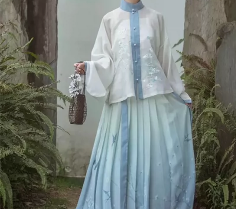 桔屿原创汉服女玉骨 明制立领对襟汉服 M码...