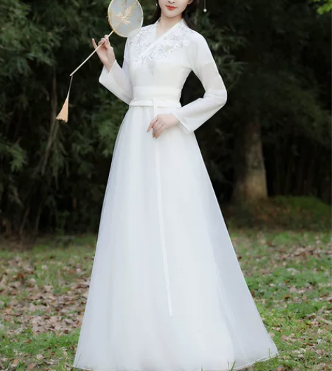 【新风尚价】古装白色汉服女超仙气小个子中秋...