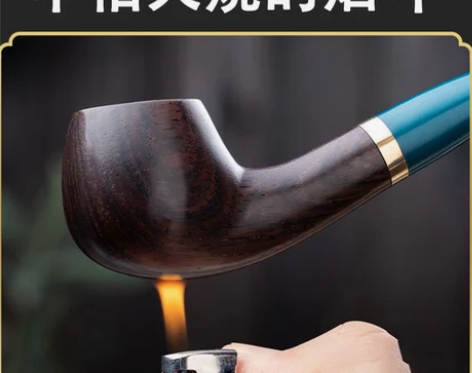 烟斗锅子黑檀木男士手工烟丝专用升级三用实木...