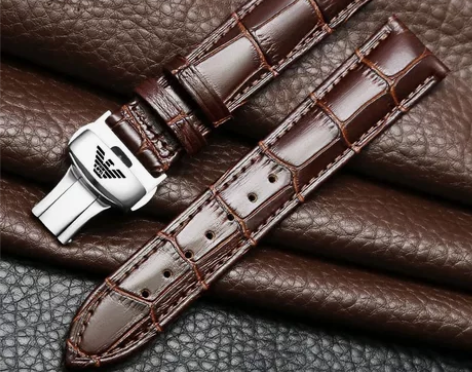 阿玛尼手表带男皮针扣原装蝴蝶扣AR1981...