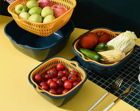 双层塑料洗菜盆沥水篮子厨房神器多功能客厅家...