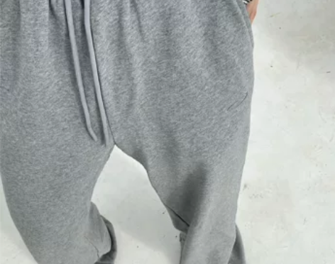 少一件的黑 小众高街灰色运动裤设计舒适休闲...