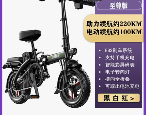 【双11狂欢价】名顶新国标折叠电动自行车锂...