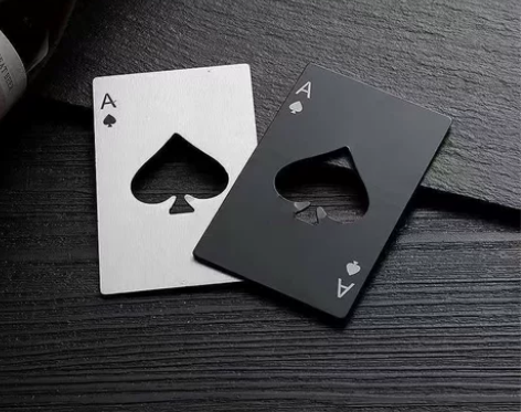 创意扑克牌啤酒开瓶器黑桃A启瓶器多功能啤酒...