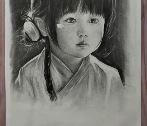 4k人物素描，接素描代画[送花] 感兴趣的...