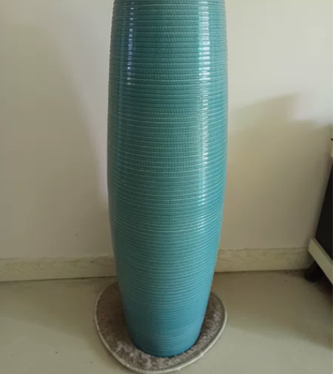 蓝色陶瓷冰瓷花瓶 景德镇落地客厅摆件 创意...