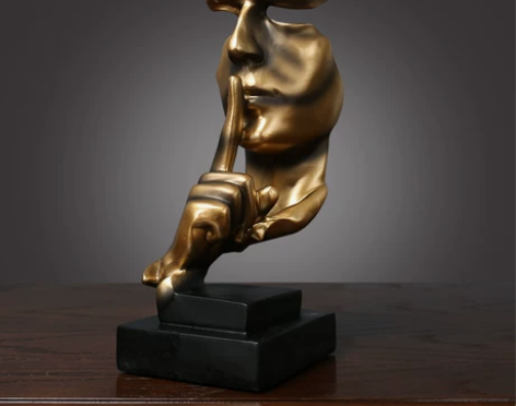 沉默是金办公室软装饰品摆件 商务礼品老板办...