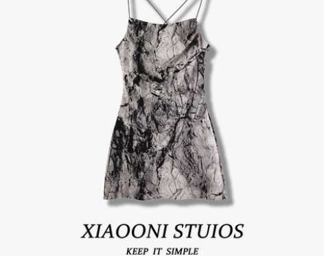 小欧尼  露背吊带连衣裙女气质辣妹短裙性感...