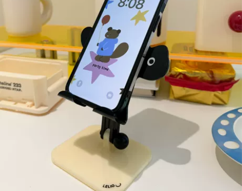 黑色猫咪亚克力手机支架ipad平板支架可爱...