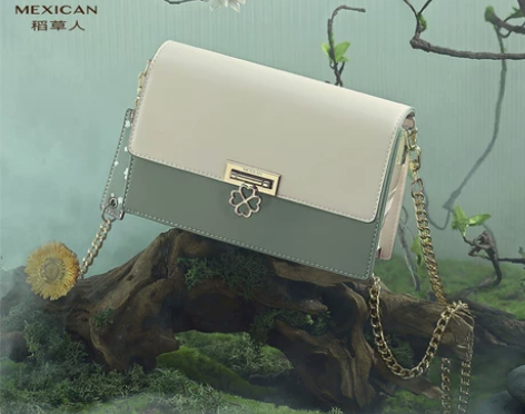 稻草人包包女士高级感小方包时尚百搭单肩包链...