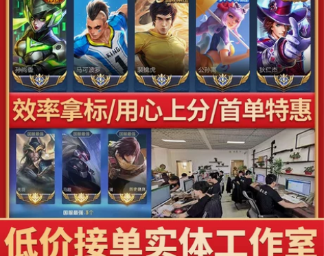 王者荣耀代练车队上分巅峰小国标国服排位战力魔方省金标包80胜率