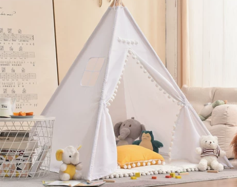 帐篷室内儿童幼儿园小帐篷白色印第安游戏屋网...