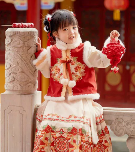 儿童拜年服送模特同款围脖萌乎.小游龙拜年服...