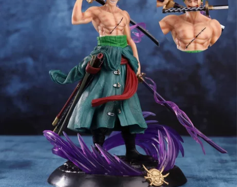 手办海贼王手办GK梦幻索隆三刀流双头可换场...