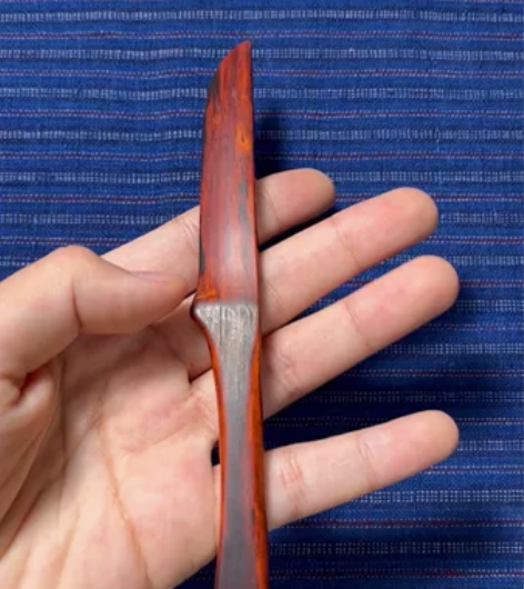 印度小叶紫檀高油密泥料裁纸刀/刀簪，玉化料...