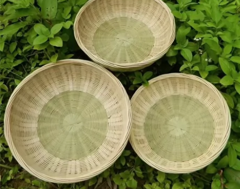 手工编织篮子竹编竹篮手工簸箕 【数量有限，...