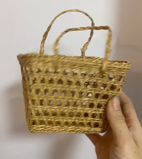 ins风手工草编收纳篮藤编笔筒桌面装饰道具...