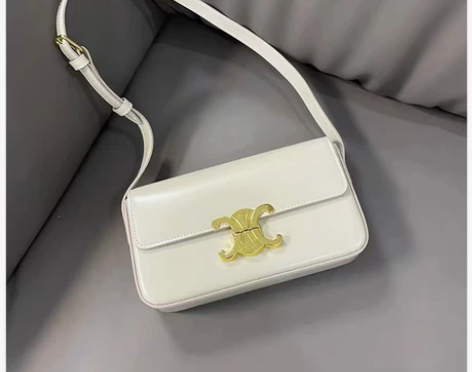 白色腋下包包女法棍包包2023新款单肩手提...