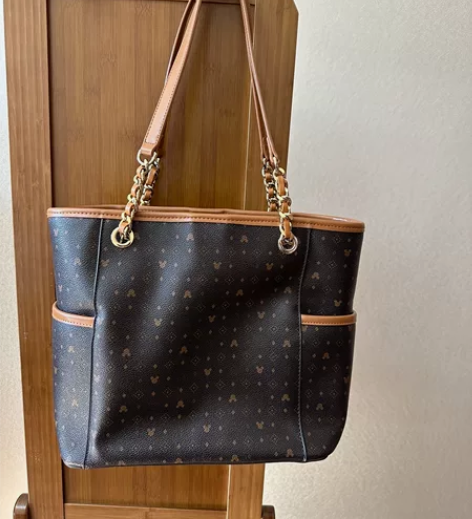 南风米奇老花手提托特包女新款秋冬复古通勤大...